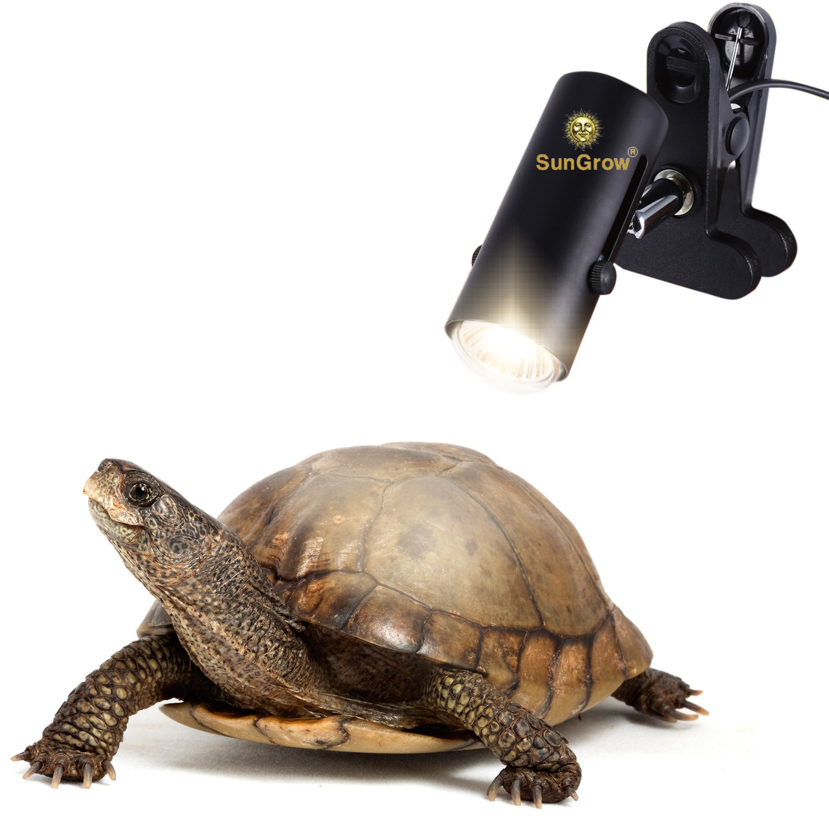 110-volt Heat Light Fixture for Reptiles -- Unique 360° Rotating Lamp Head - Securely Clamps or Hangs in your Turtle, Snake, Lizard or Amphibian Tank - Reliable & Easy to Use - Bulb not included
