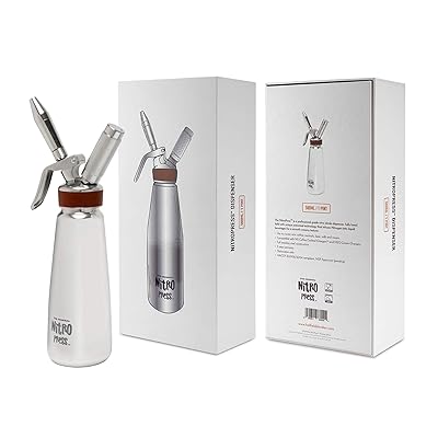 NitroPress Nitro Coffee Maker Infuse Nitrogen Instantly to Any Drink Handheld Nitrogen Dispenser for Barista Bartenders or Home Use Zero Calories 500ml