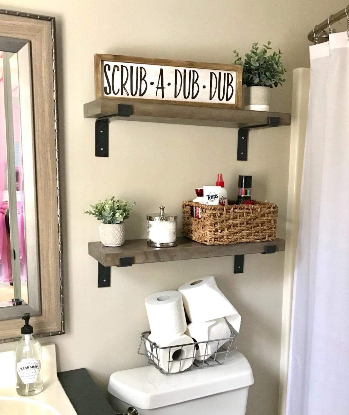 Shelf Brackets 8 inch - 6-Pack Lip Brackets for Shelves, Industrial Forged Raw Metal/Steel Floating Shelf Bracket, Handcrafted Forged Heavy Duty Rustic Metal Black Shelf Brackets: Home Improvement