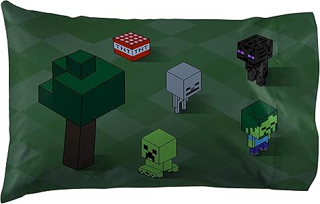 Amazon Co Jp Jay Franco Minecraft チビクラフト 1枚 枕カバー 両面キッズスーパーソフト 寝具はクリーパー エンダーマン ゾンビ スケルトン 公式マインクラフト製品 ホーム キッチン