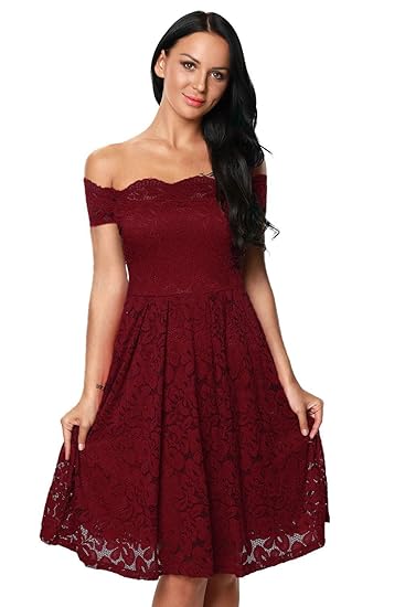 Buy Boldgal Women S One Piece Summer Party Flared Dress Red At Amazon In