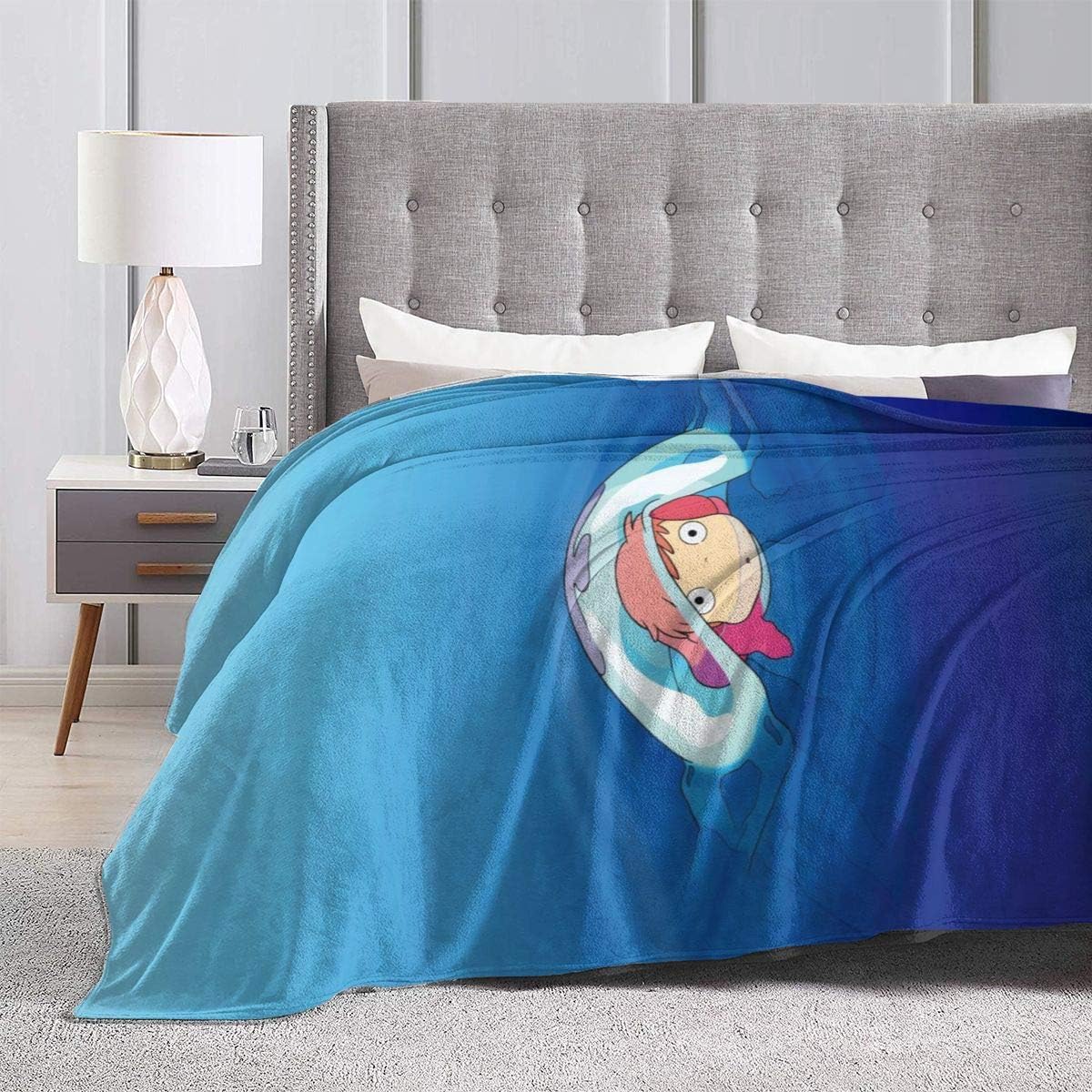 ChristineBermudez Ponyo On The Cliff Imported Super Soft Blanket, Ultra Light Comfortable Flannel Winter Warm Blanket, Bedding for Sofa Evening Bedroom Living Room50 x40