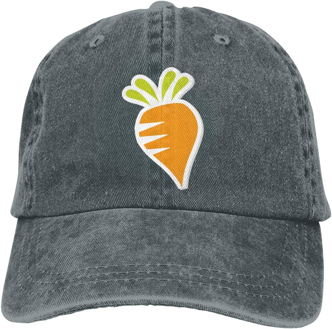 Cotton Denim Cap Baseball Hat Carrot Pattern Six-Panel Adjustable Trucker Dad Hat