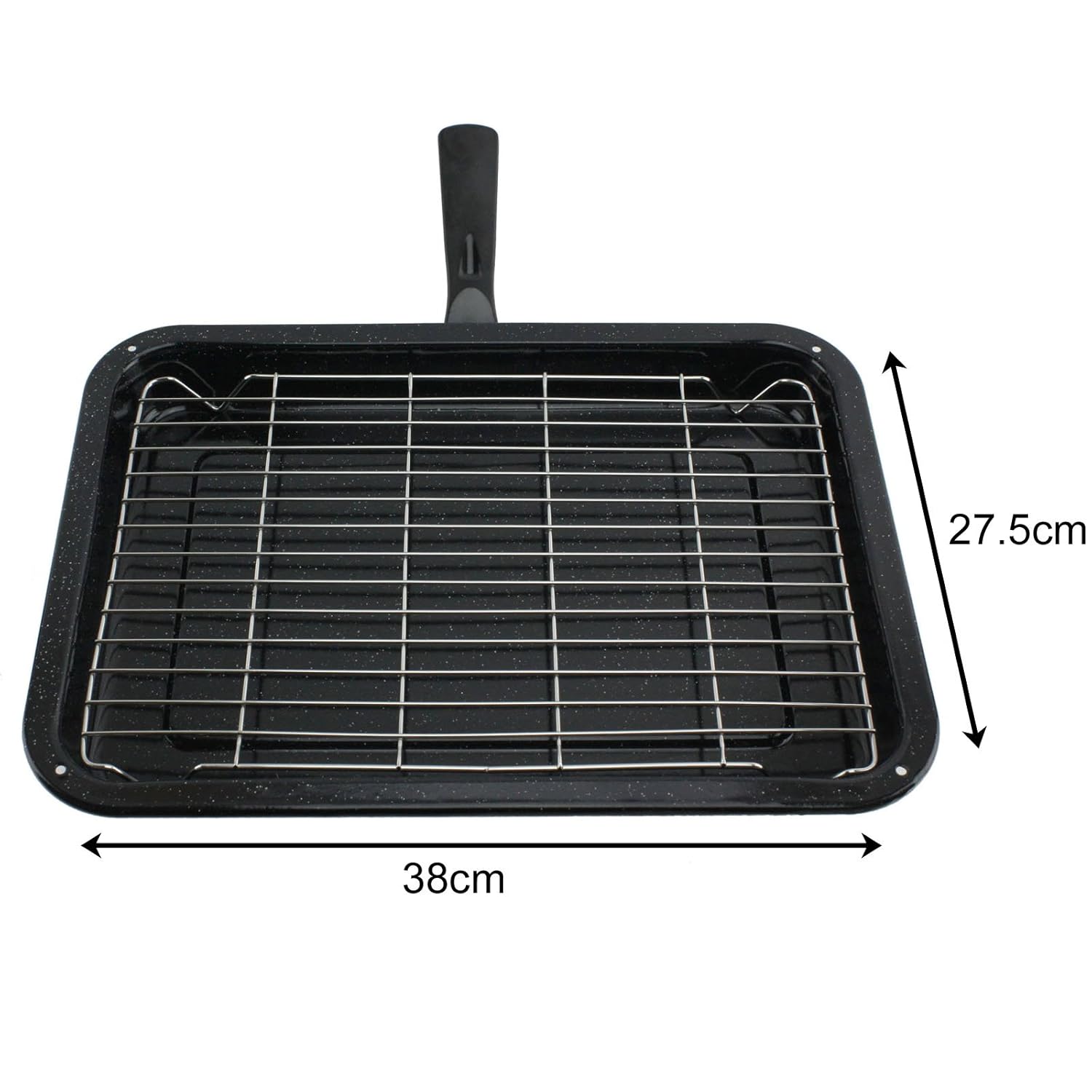 SPARES2GO Small Grill Pan, Rack & Detachable Handle for Bompani