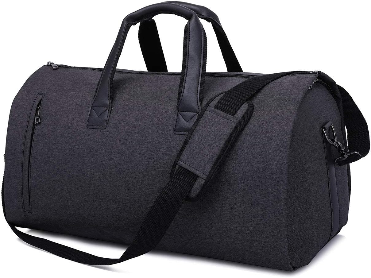 Suit Bag,Suit Travel Bag Carrier Luggage Convertible into Duffel Bag for Men Flight Overnight Weekend,Collapsible Wrinkle Prevention Business Suit Cover Storage Bag (Black)