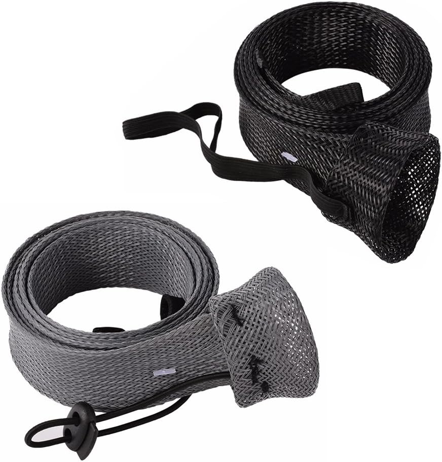 LZLRUN 2Pcs Expanable Braided Mesh Jacket Wrap Casting Fishing Rod Sleeve Cover Pole Glover Tip Protector Bag Sock Fishing Tools