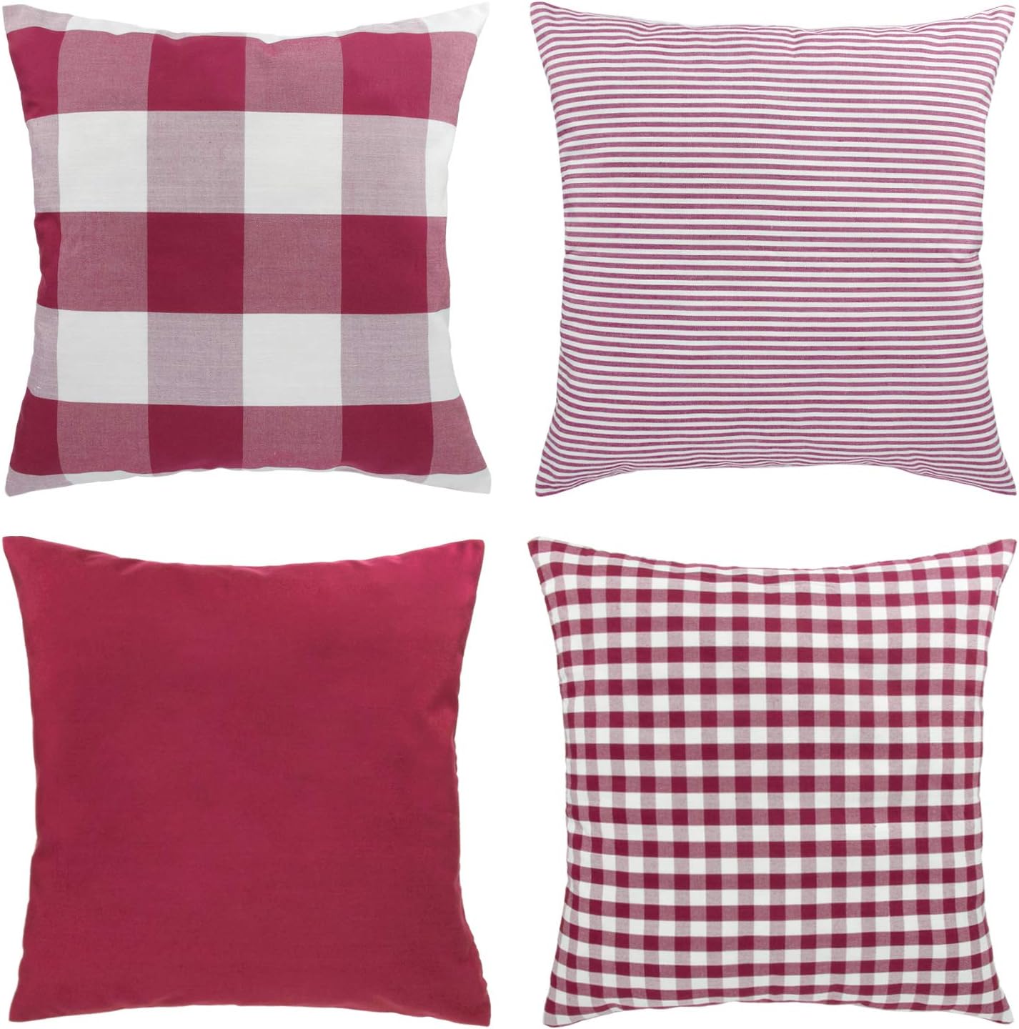 Amazon Com Throw Pillow Covers 18 X 18 Inches Set Of 4 Red And