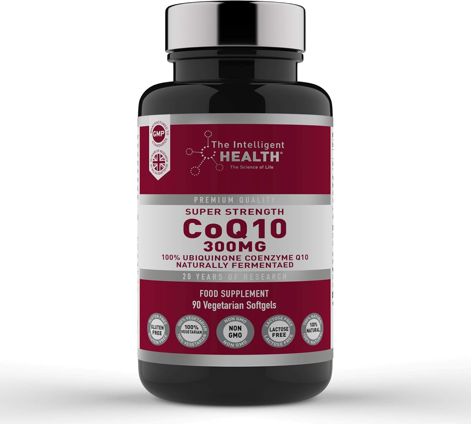 The Intelligent Health CoQ10 Supplement, Fermented Coenzyme Q10 Ubiquinone for Women & Men