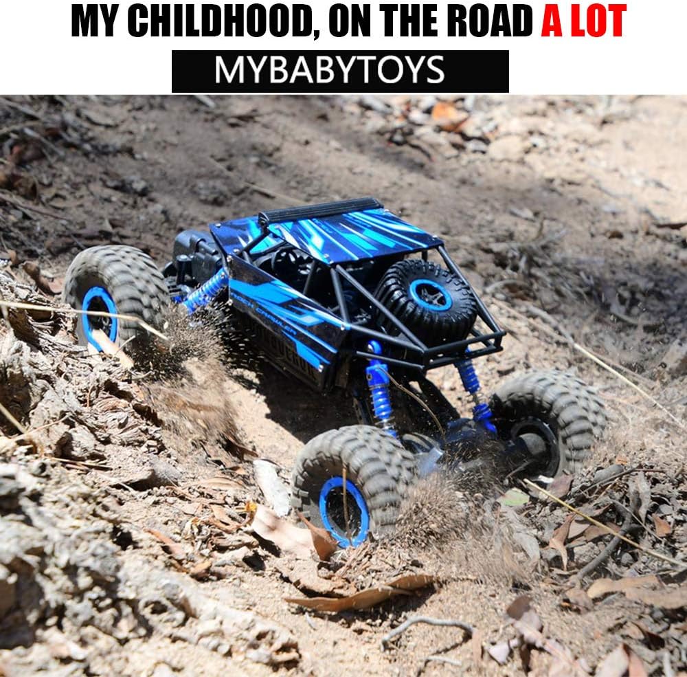 SZJJX RC Cars Off-Road Remote Control Car Trucks Vehicle 2.4Ghz 4WD Powerful 1: 18 Racing Climbing Cars Radio Electric Rock Crawler Buggy Hobby Toy for Kids Gift-Blue: Toys & Games