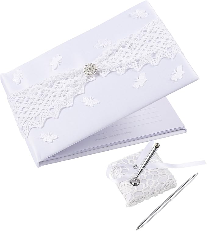 Juvale Wedding Guest Book, 40 Pages Guest Book with Pen and