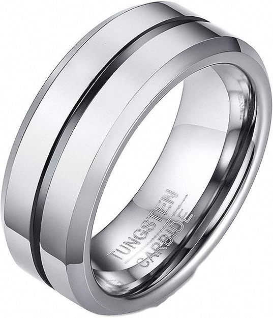 Tungsten Carbide Rings for Men 8 mm Width Male Wedding Jewelry Amazon