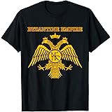Agema ApparelByzantine Empire T-Shirt - Men's Black Cotton 100% Short Sleeve Crew Neck Classic Fit T-Shirt - Small