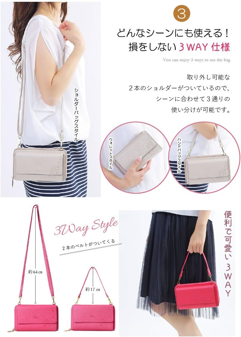 Amazon Co Jp ディズニー キャラクター お財布ポシェット ミニーローズピンク 家電 カメラ