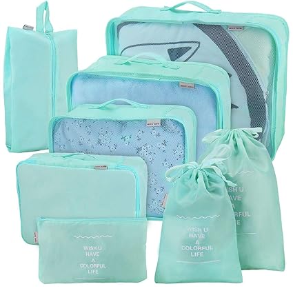 Joyoldelf 8 stück Kleidertaschen, verbesserte Koffer Gepäck Aufbewahrung Taschen Organiser für trockene Kleidung, Schuhe, Unt