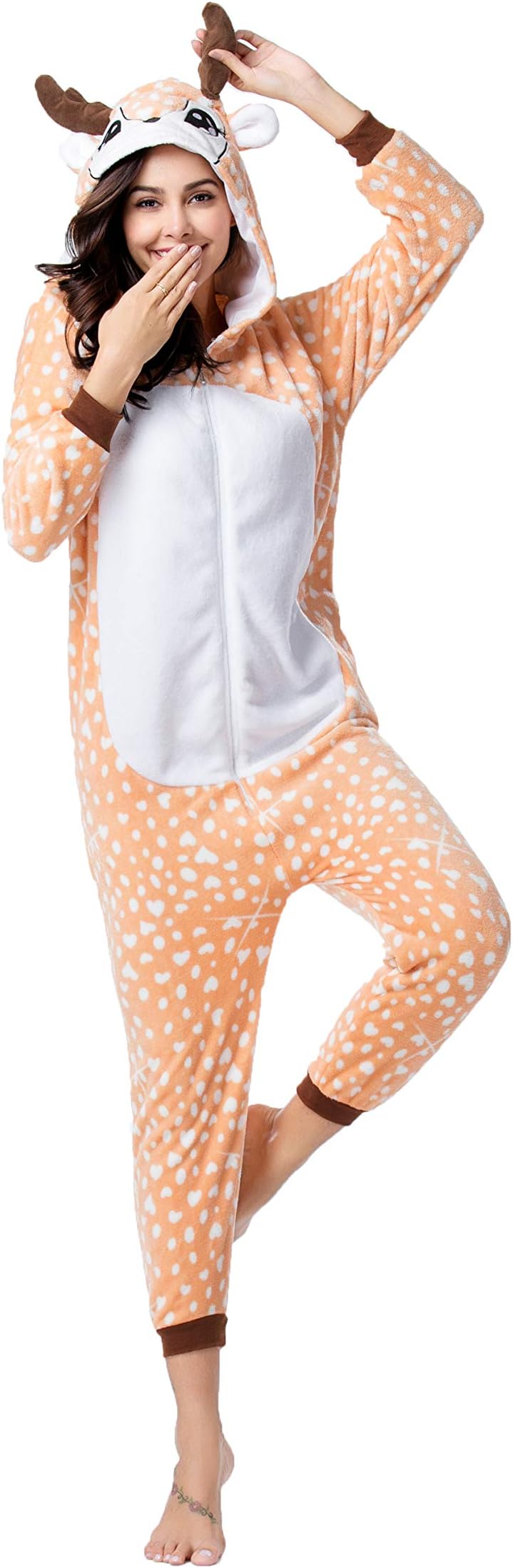 Adults Kids Unisex Animal Flannel Onesie Pajamas Cosplay Costume