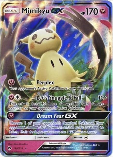 Amazon Com Sm8 Lost Thunder Mimikyu Gx 149 214 Ultra Rare