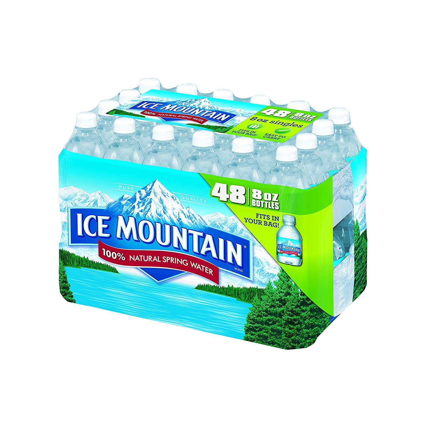 Ice Mountain 100% Natural Spring Water, 8-ounce mini plastic bottles, 48 Count