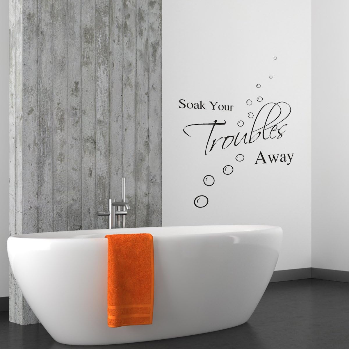 Lchen LC-Trading Soak Your Troubles Away PVC Wall Sticker Decal Home Bathroom Background Decor Removable, Black - Image 3