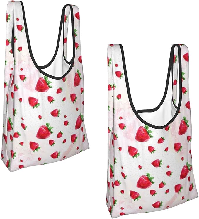 Strawberry Grocery Bags Reusable, EcoFriendly, 2 Pack Size One Size