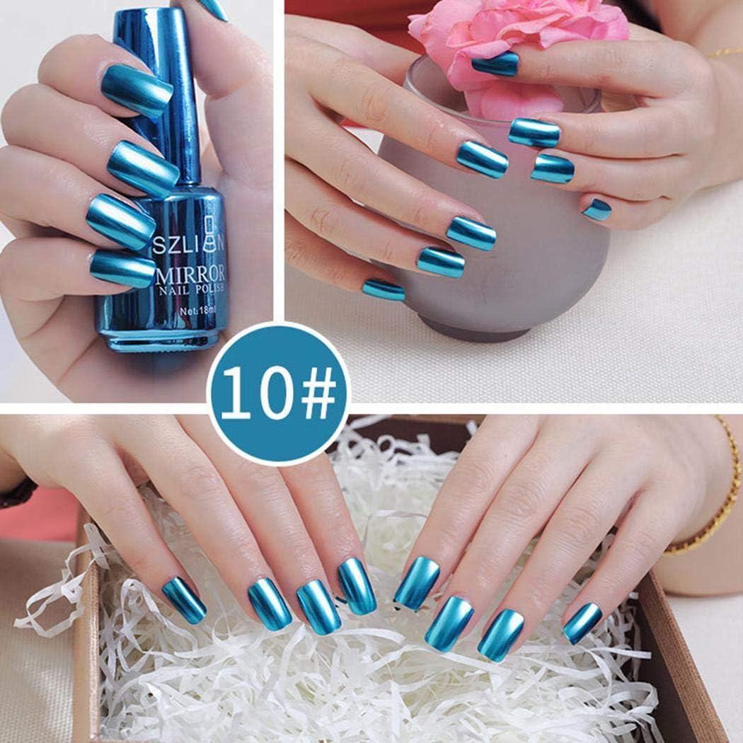 Youandmes Women Mirror Effect Metallic Nail Polish Art Makeup Accessories Nail Polish