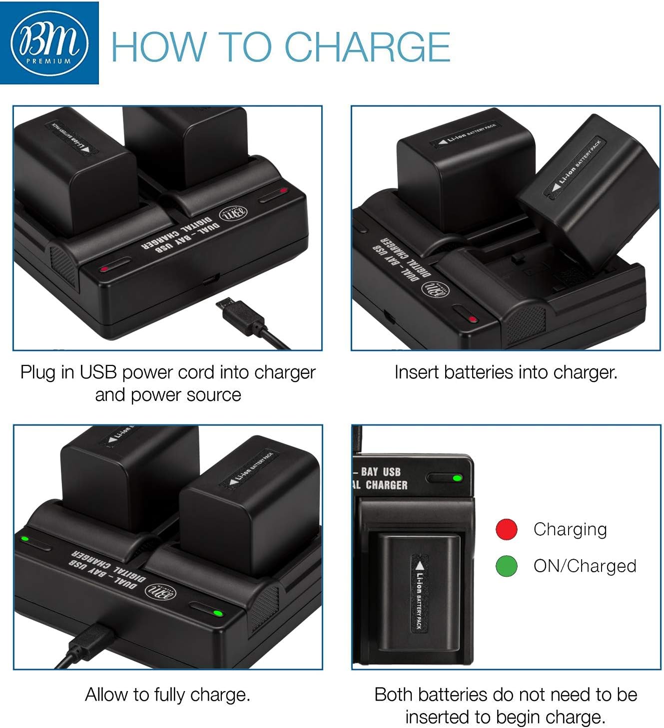 BM 2 NP-FV70 Batteries & Dual Charger for Sony FDR-AX700, PXW-Z90V, HXR-NX80, HDR-CX455 HDR-CX675, CX330, CX900, PJ340, PJ540, PJ670B, PJ810, FDR-AX33, FDR-AX53, FDR-AX100, NEX-VG10, VG20, VG30 VG900 : Camera & Photo