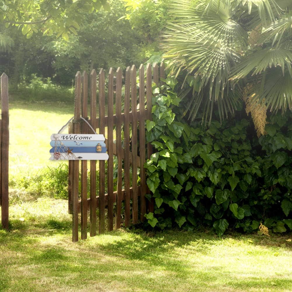 Decoración del hogar S Cartel de bienvenida colgante de madera Estilo