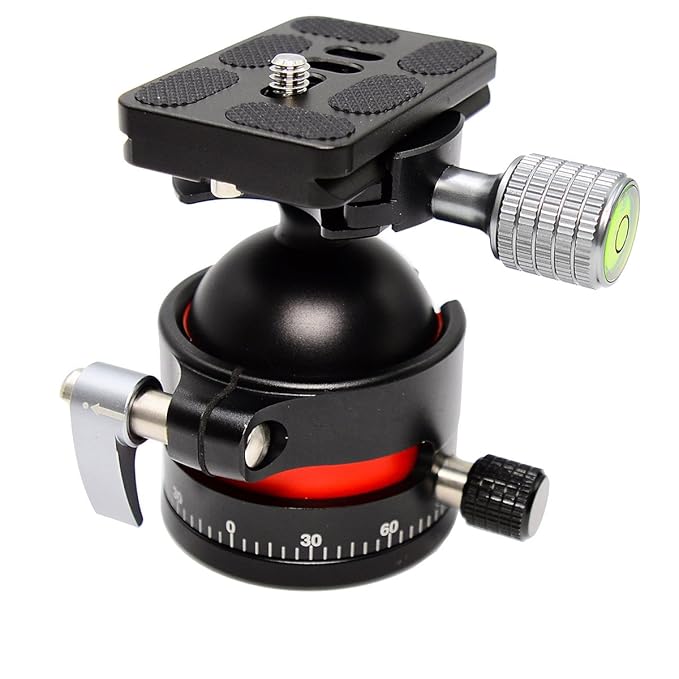 Koolehaoda E3 Mini Stativkopf Kugelkopf   mit Schnellwechselplatte.   Große Kugel: S?45MM, Maximale Belastung: 20kg (E3- Kuge