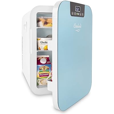 Buy Cooluli 20l Mini Fridge For Bedroom Car Office Desk College Dorm Room Glass Front Digital Temperature Control 12v Small Refrigerator For Food Drinks Skin Care Beauty