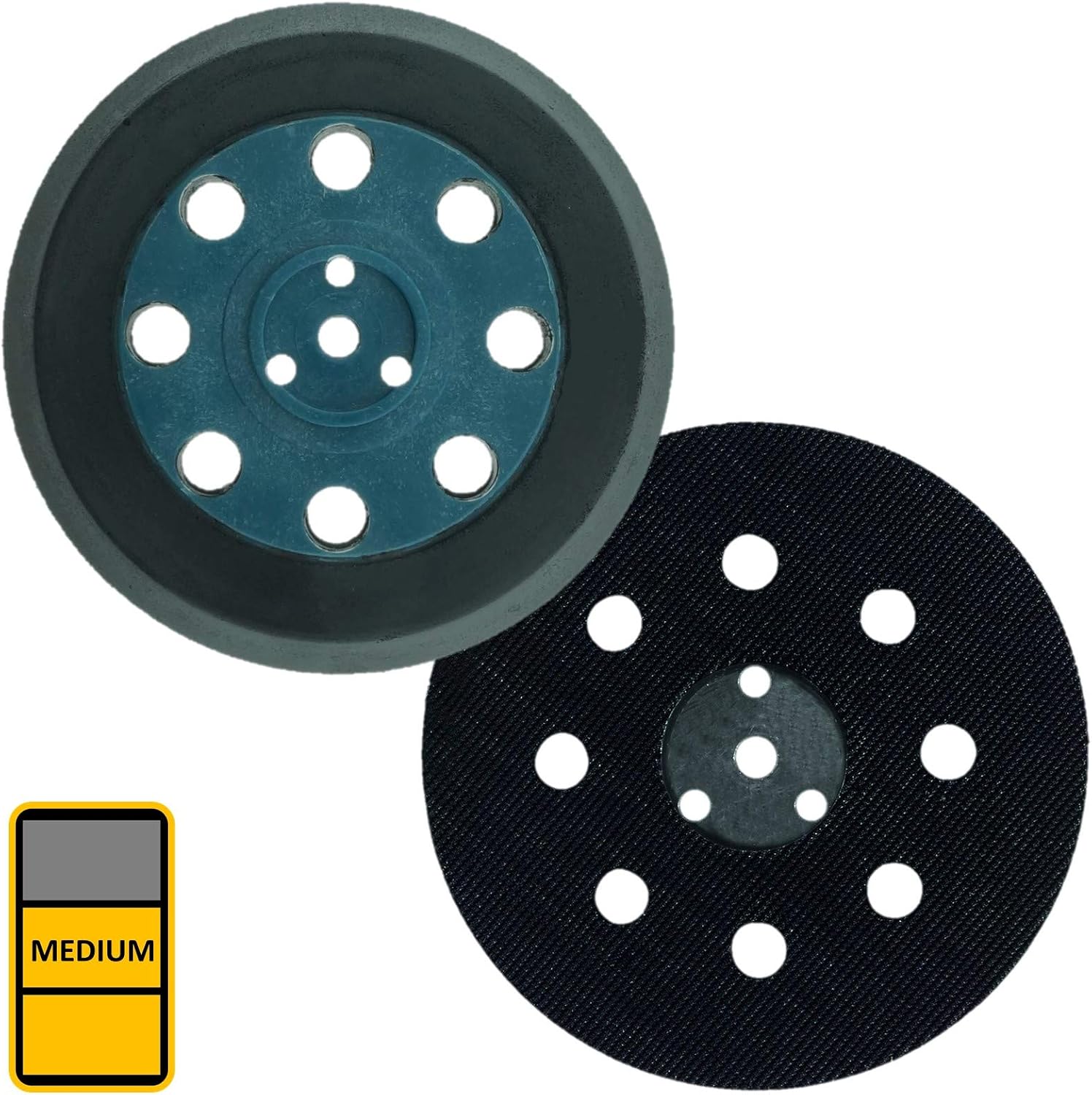1 x SabreCut OSSCSPB125M 125mm 8 Hole Medium Density Random Orbital Sander Hook & Loop Backing Pad Compatible with Bosch PEX12 PEX125 PEX400 (Old Model ONLY) SKIL 7435H1 - Image 4