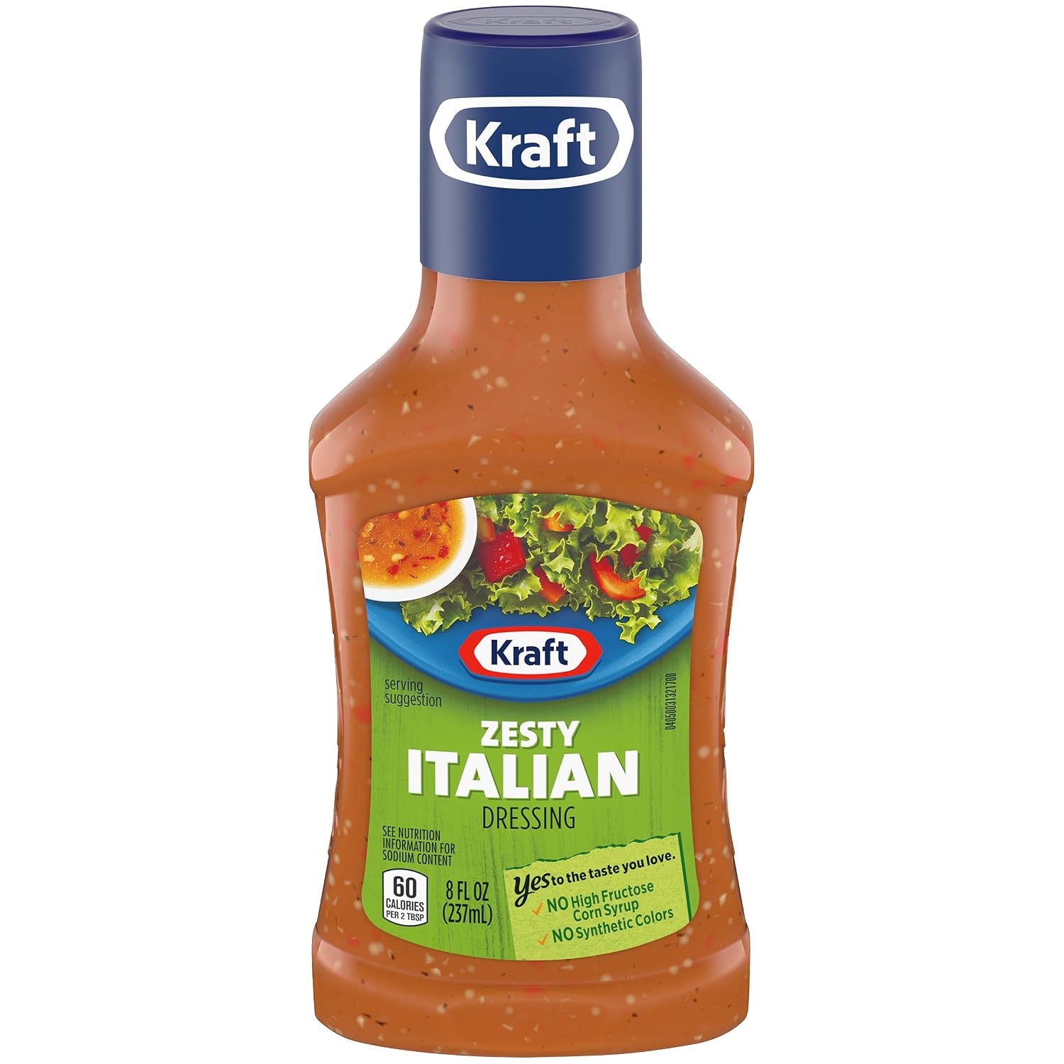 Kraft dressing zesty italian canola and/or soybean Oil, Water vinegar, salt, sugar, contains less that 2% of garlic, garlic (021000644216)