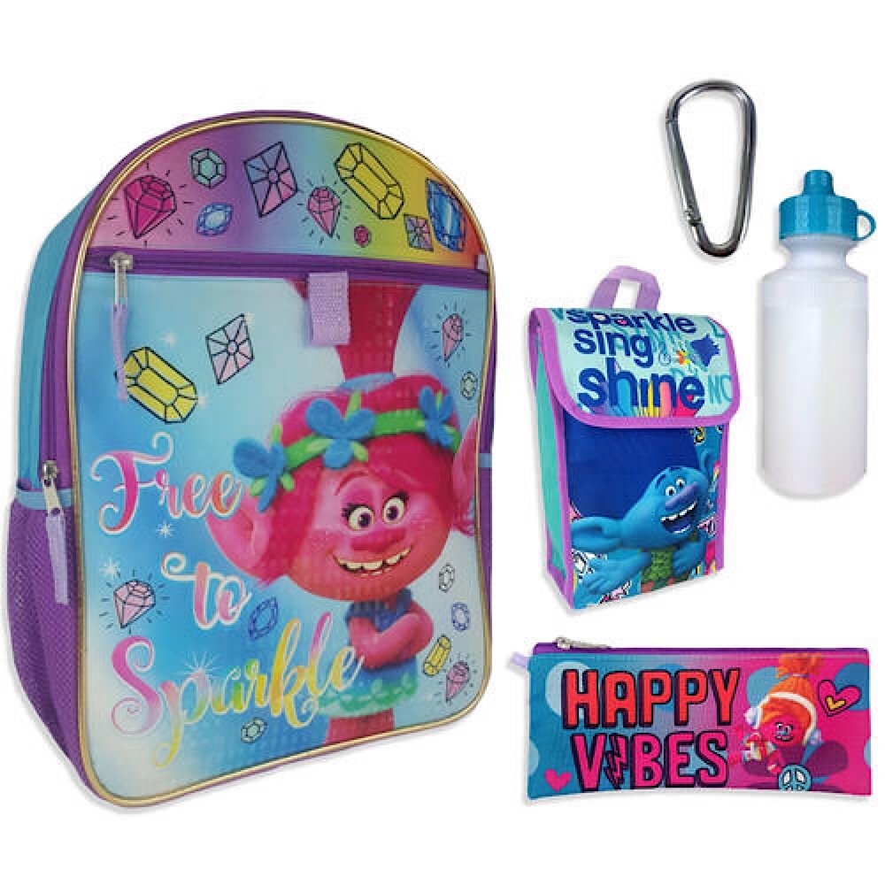 trolls backpack and lunchbox