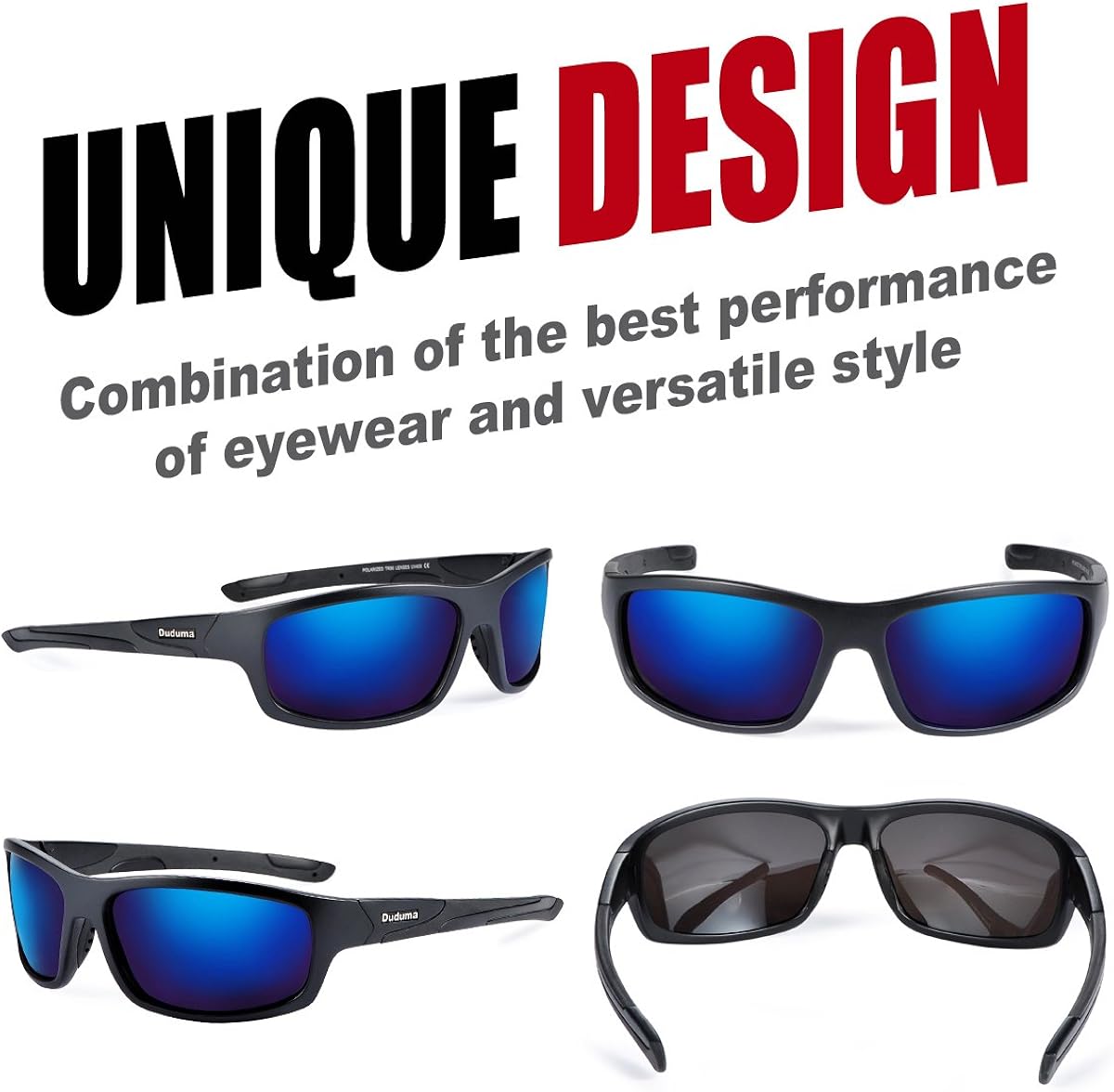 Duduma Polarized Sports Sunglasses for Men Women Baseball Running Cycling Fishing Driving Golf Sunglasses Du645: Clothing