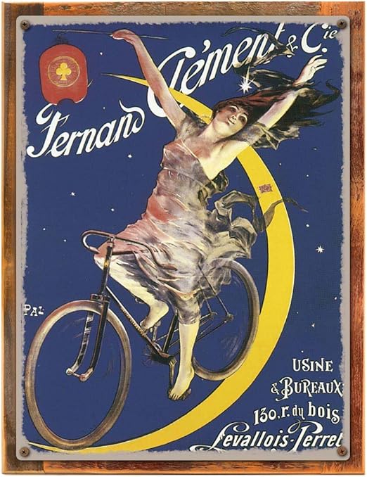 Clement cartel de metal: bicicleta Decor Accent de pared para ...