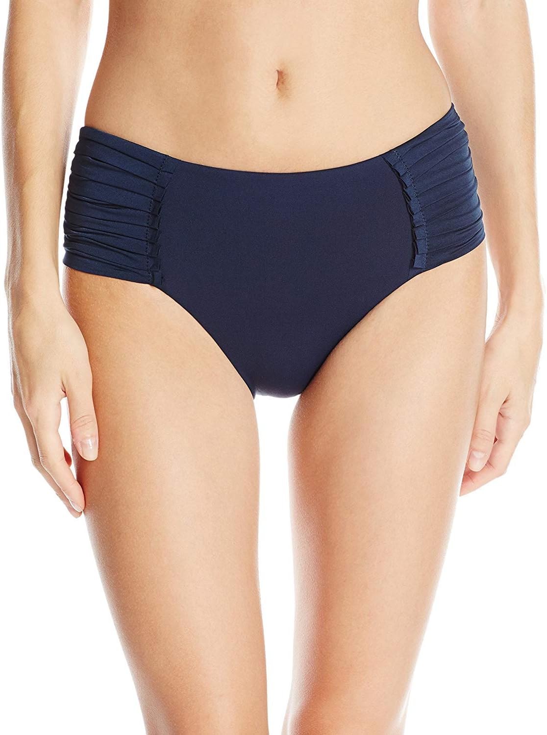 Women's Standard Pleated Full Coverage Retro Bikini Bottom Swimsuit