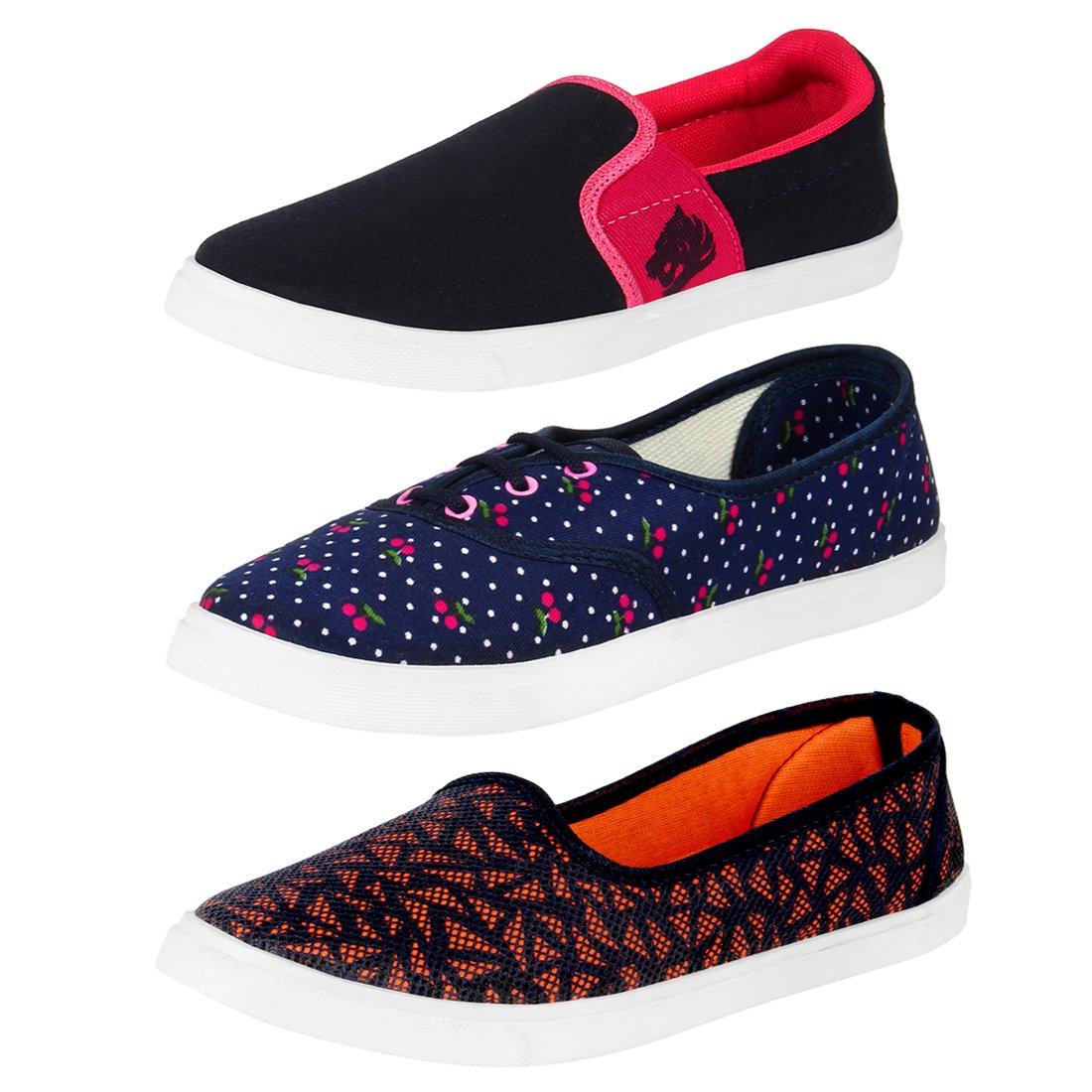 earton women combo pack of 3(casual shoes with loafer & maccosins & sneaker shoe)