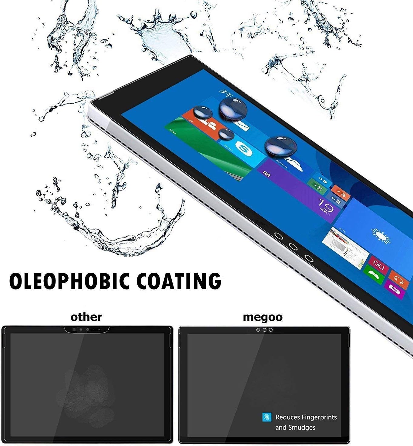 MEGOO Surface 3 Screen Protector,Tempered Glass,Ultra Clear, Anti-Scratch, Friendly Touching Screen Shield - Image 5