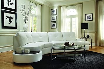 Amazon Com Talia Conversation Sectional Sofa With Built In Table