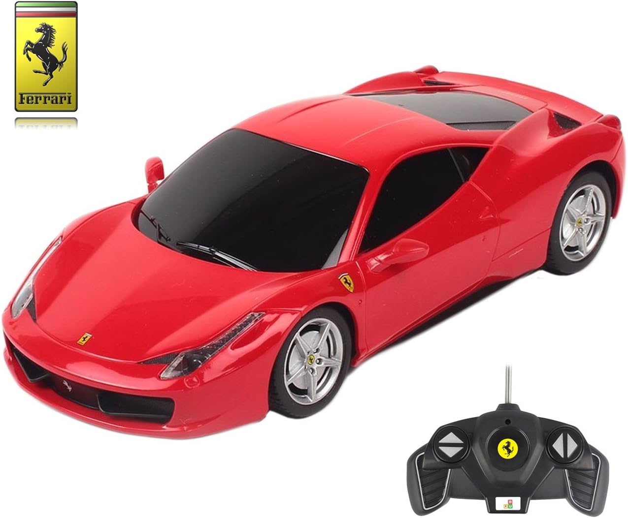 Playtech Logic PTL® Ferrari Remote Control Car for Kids, PL9130 1:18 Licensed Ferrari 458 Italia Electric Radio Controlled RC Cars Top Kids Boys Girls Car Toys RTR (Colour May Vary)