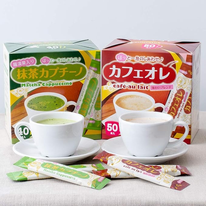 Amazon Cafe工房 カフェ工房 抹茶カプチーノ カフェオレスティック 抹茶 カフェオレ各1箱 Cafe工房 カフェ工房 コーヒー 紅茶 お茶 粉末ドリンク 通販