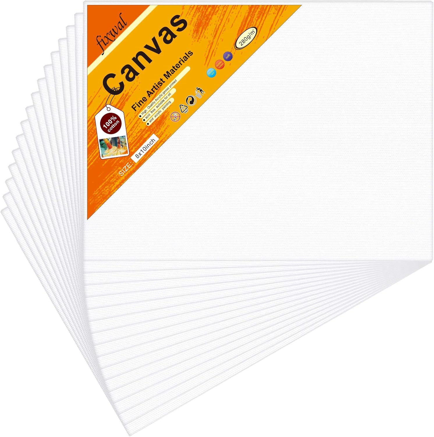 Canvas Boards 8x10 Inches Set of 3, Canvas Panels Value Pack for Oil & Acrylic Painting