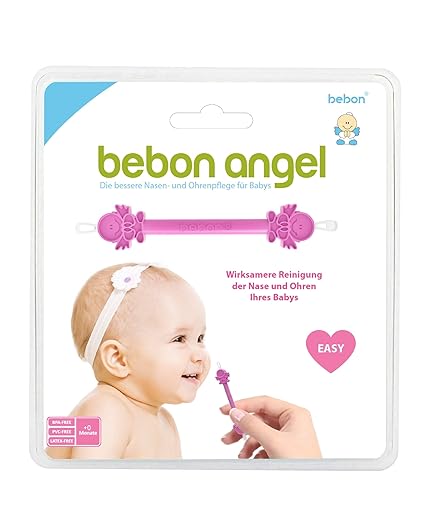 Bebon Angel – der bessere Nasenreiniger und Ohrenreiniger für Babys | Sichtbar wirksamer als Nasensauger/Nasensekretsauger (P