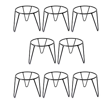 CreativeBuzz Matka Pot/Flower Pot/Small Plant Pot Stand for Home and Office - (Size - 7 x 7 x7 inch, Black - Set of 8)