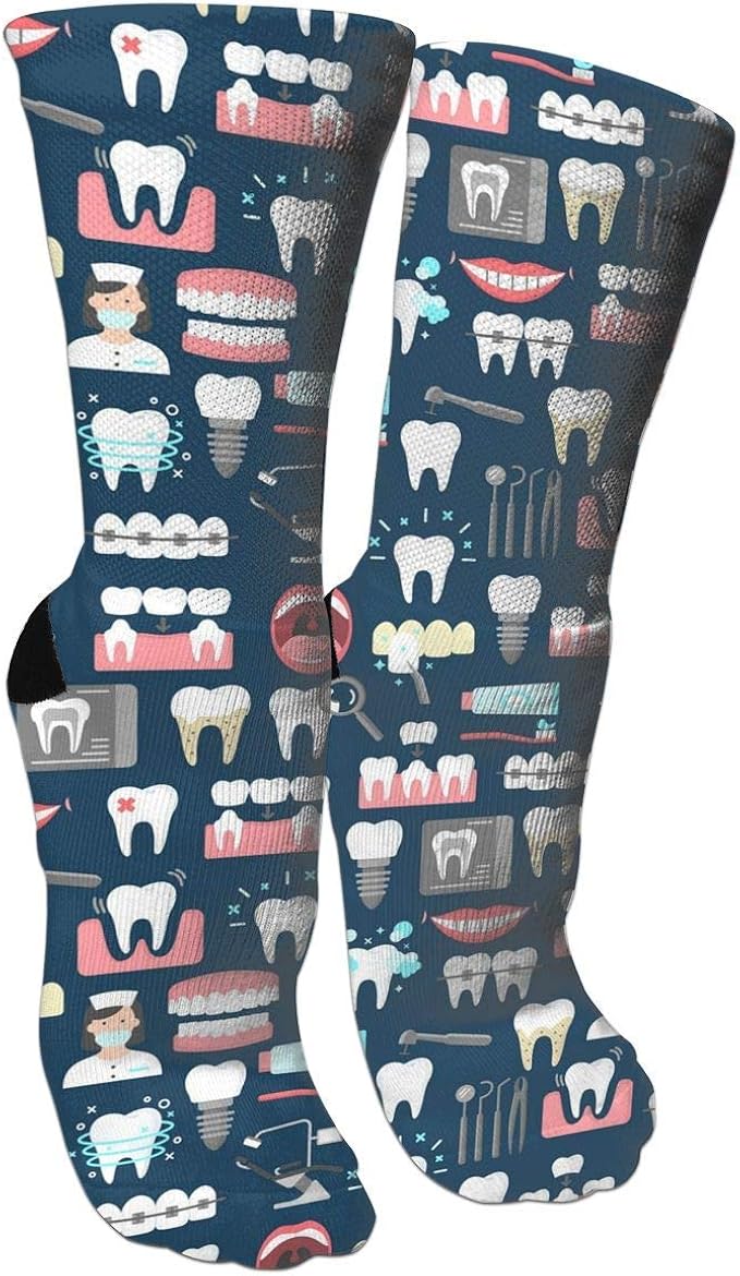 XIAFEIMANTIAN Dental Seamless Pattern (1) Compression Socks Unisex