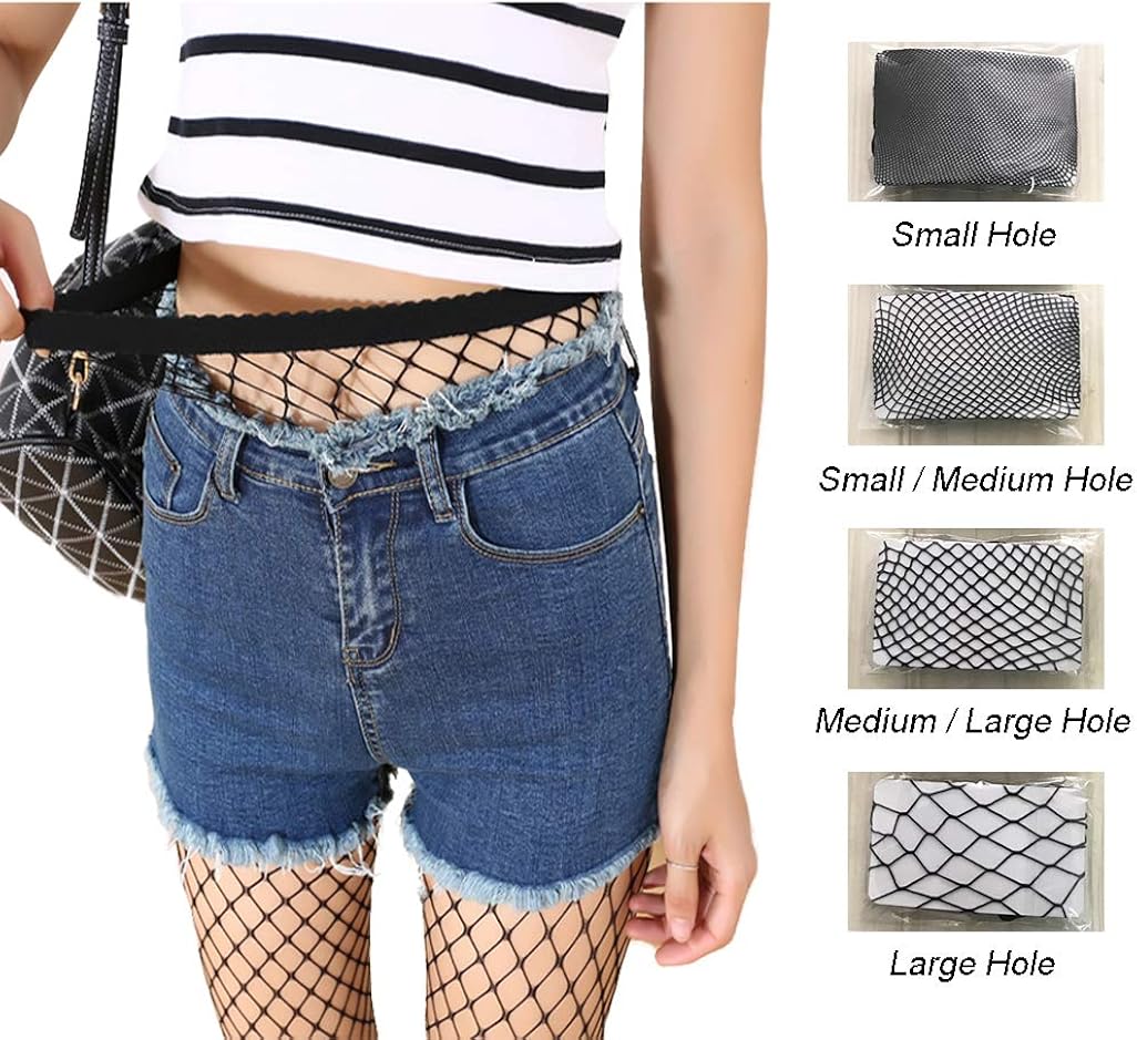 fishnet tights and denim shorts