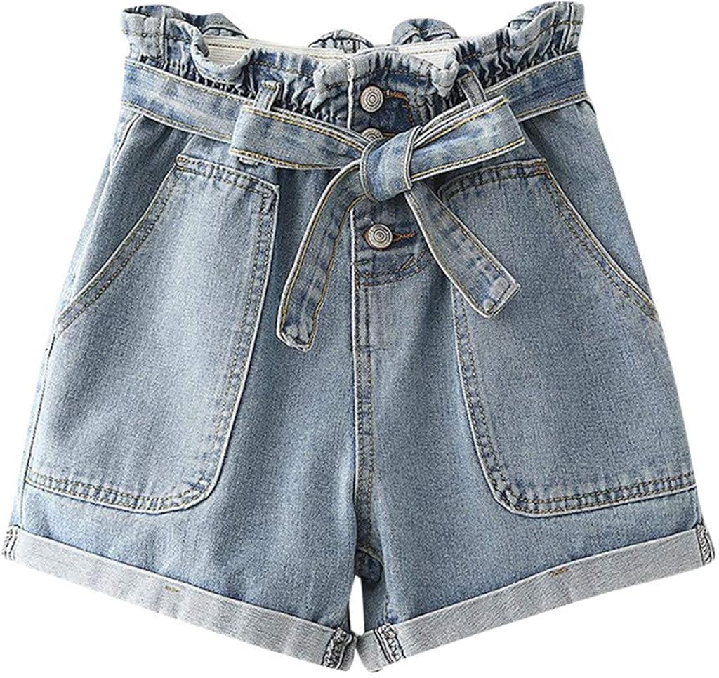 Jean Shorts Short Femme Capris Casual Classique des Été Femmes Slim Fit