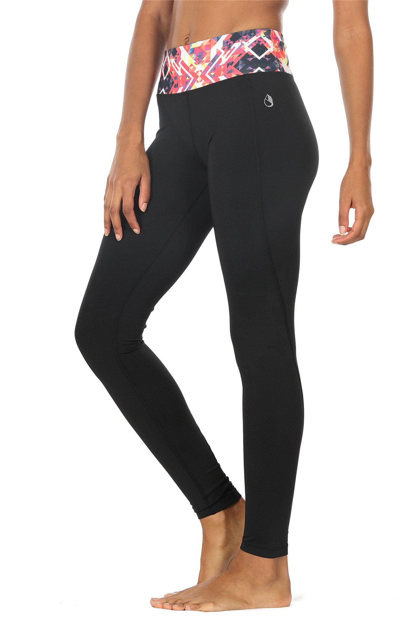 icyzone Women\'s Activewear Yoga Running Workout Pants Leggings Slim Fitted Tights (XL, Prismatic)