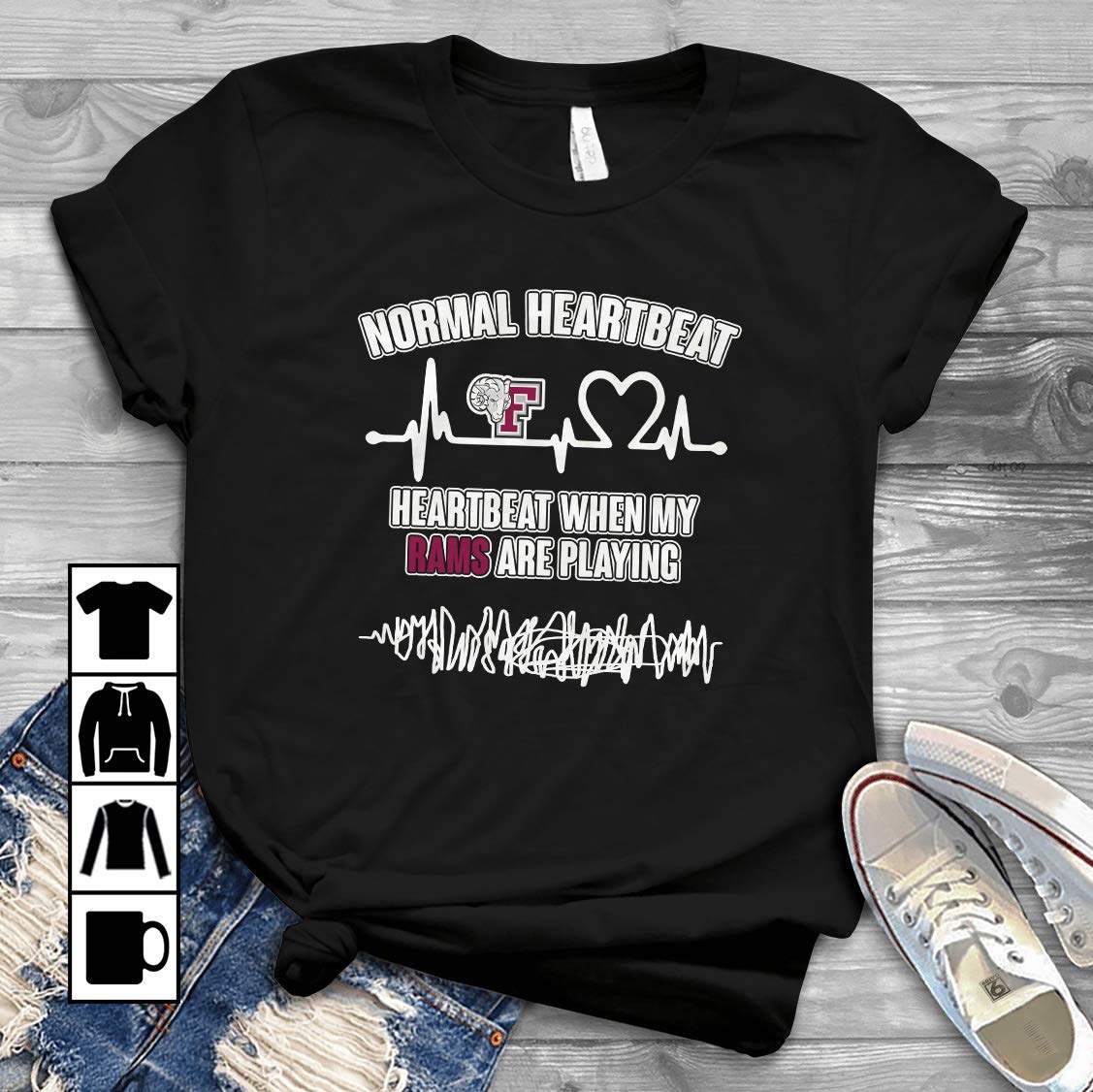 Fordham Rams Heartbeat When My Rams Playing T Shirt