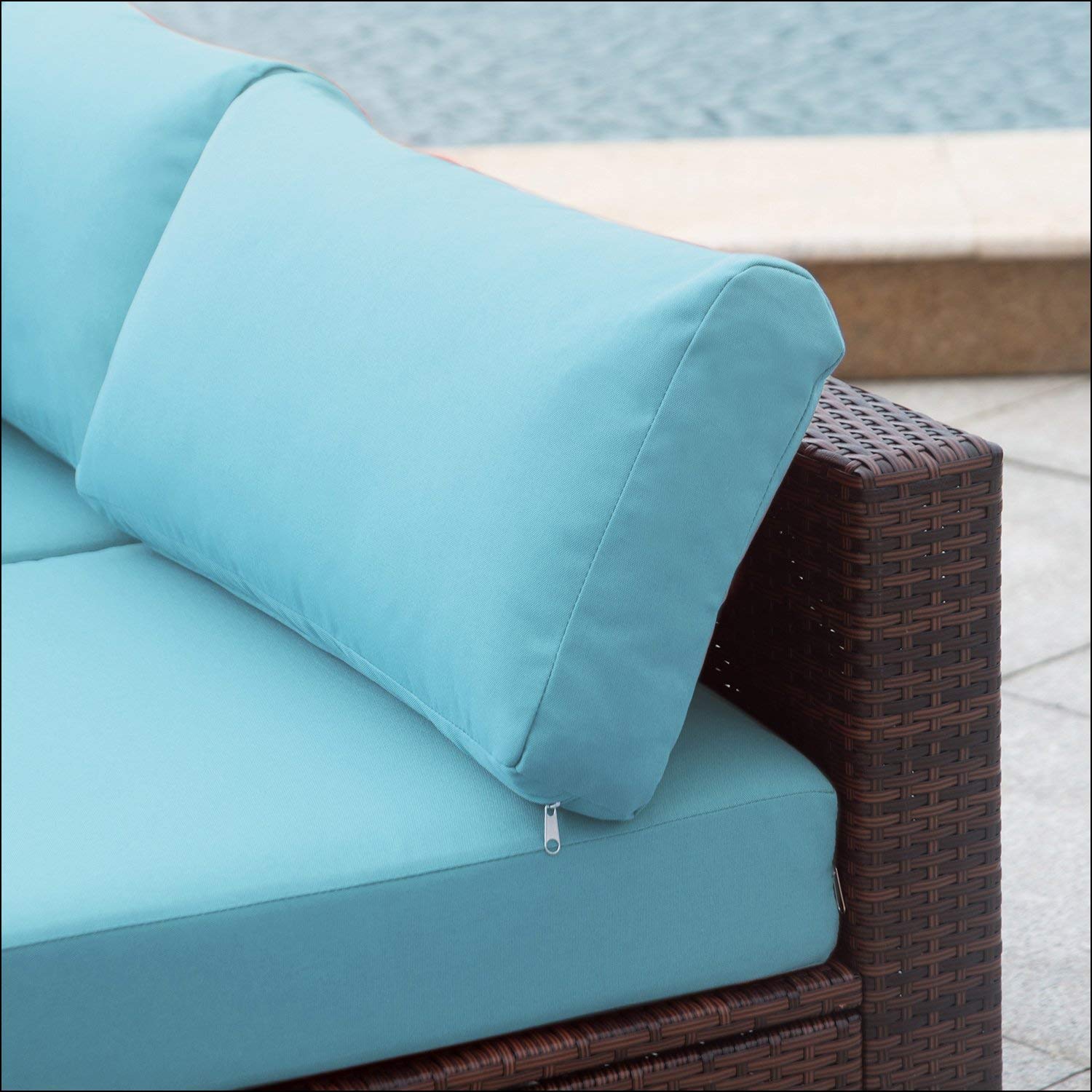 Waterproof Cover&Clips Blue Incl Auro Outdoor Furniture 5Piece Sectional Sofa Set AllWeather
