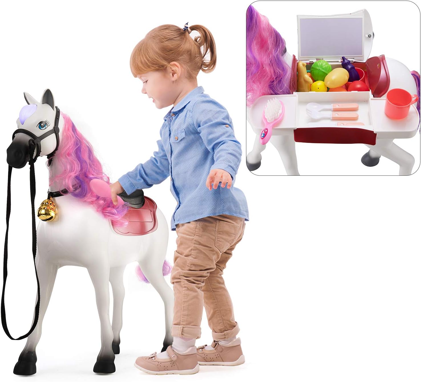 TEMI Riding Horse for Kids, Ride on Horse Riding Toy Push Walking