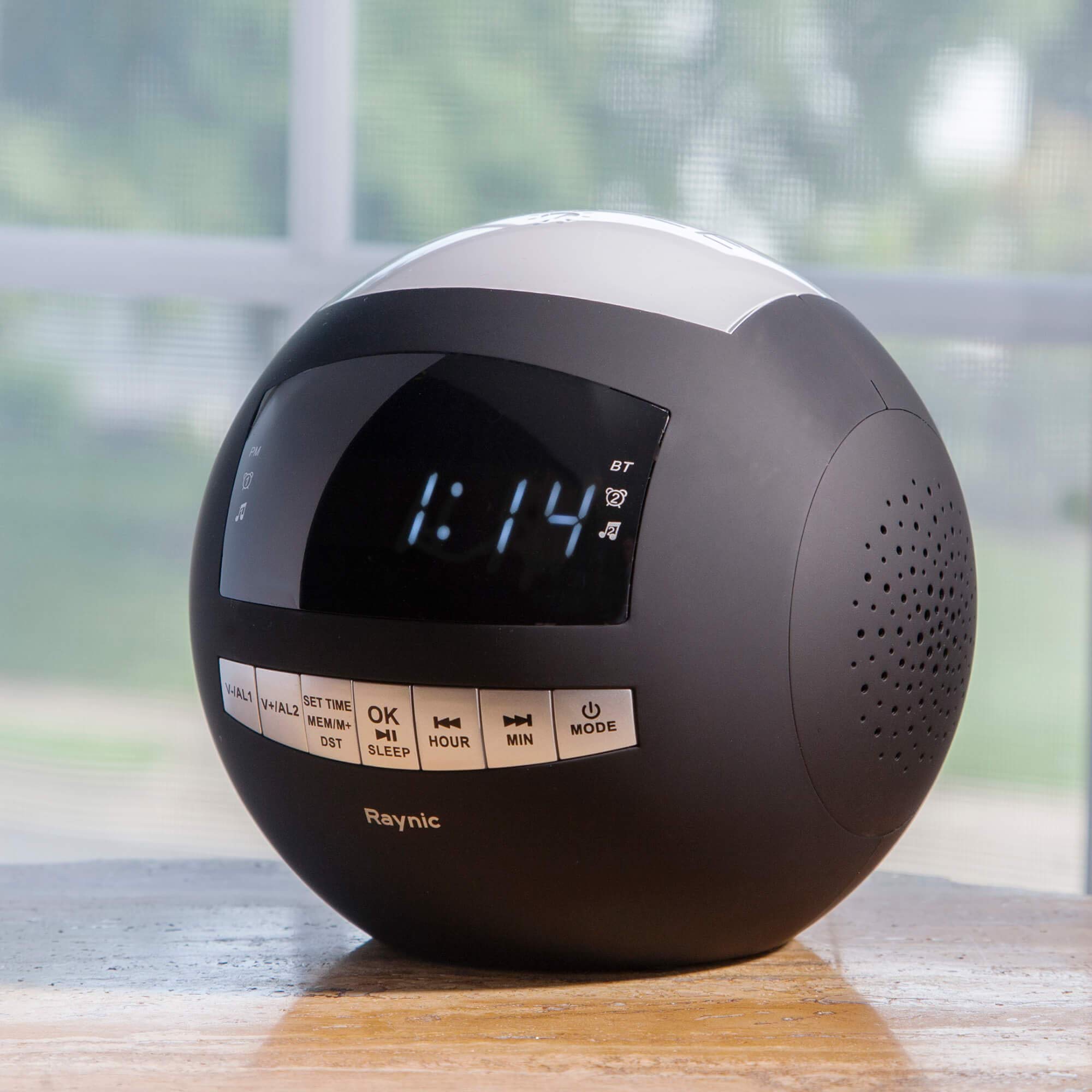 Digital LED Alarm Clock Radio - Raynic AM/FM Radio, 7-Color Night Light with Dimmer, Dual Loud Alarms with Snooze, Bluetooth Speaker, for Kids, Heavy Sleeper, Bedrooms